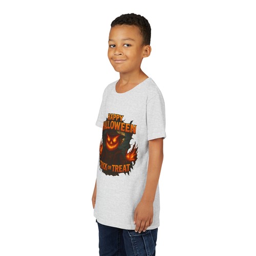 Scarecrow Halloween Youth Tee, Trick or Treat T-Shirt, Kids Halloween Shirt, - Picture 21 of 78