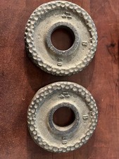  2 Vintage 1 1/4 lb BILLARD Barbell Dimpled Weight Plates Total 2.5LB 