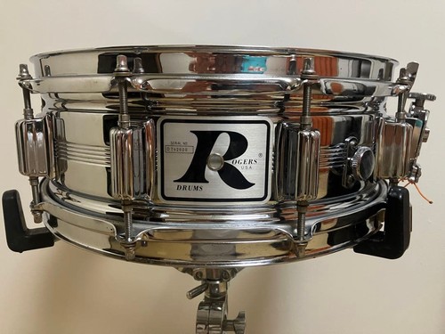 Rogers Big R Dynasonic 14x5 Steel Snare Drum Vintage Made in USA Tested Working
