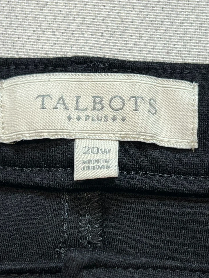 Talbots Womens Preppy Office Straight Ankle Pants Flat Front Size 20W Black - Image 3 of 4