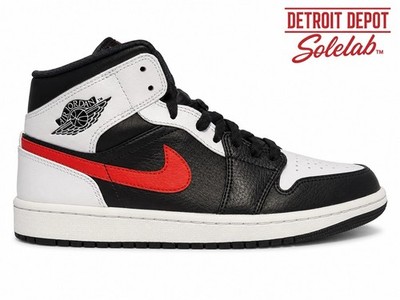Nike Air Jordan 1 Mid Chile Red Black White Sz 9 Men s 554724-075 With Box