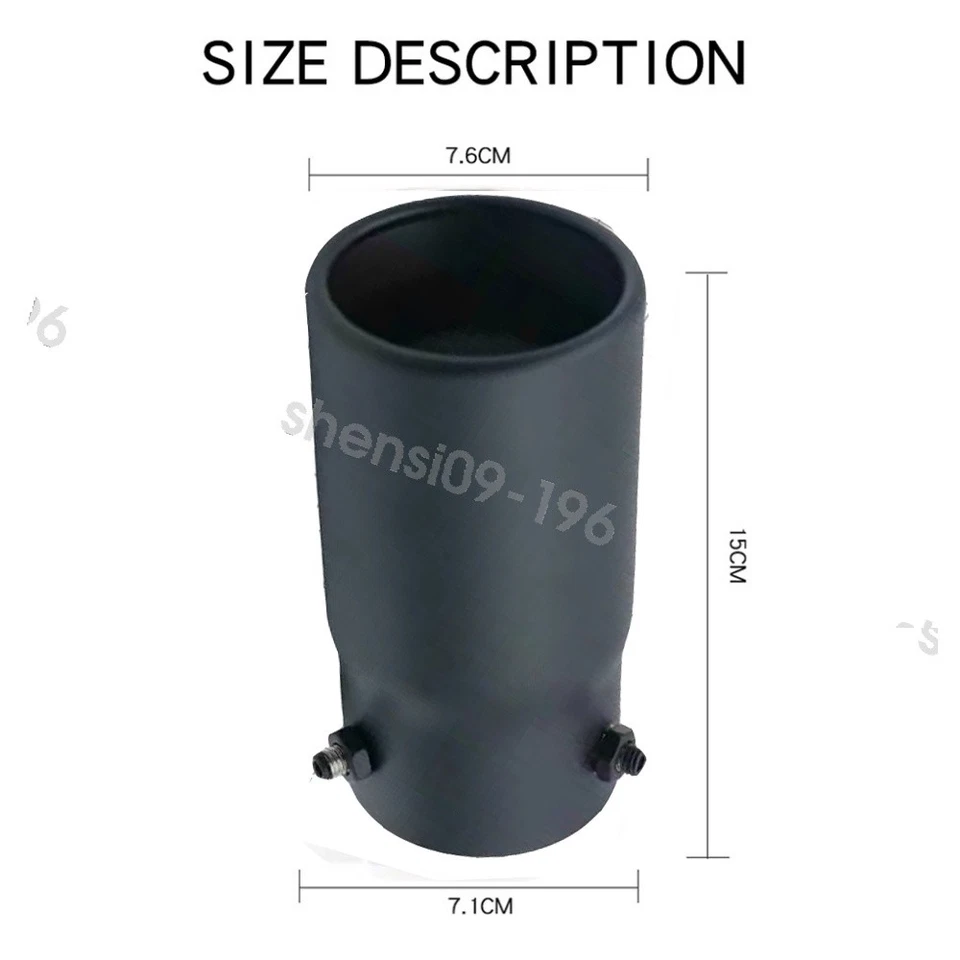 Black Exhaust Pipe Tip Rear Tail Throat Muffler StainlessSteel For Land Rover LR Foto 2 de 4