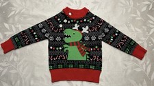 6M Baby T-Rex Dinosaur Christmas Holiday Sweater