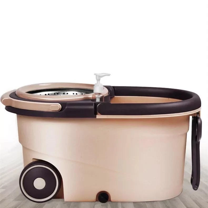 Cubo de fregona giratoria Deluxe sistema de limpieza de piso giratorio 360° - reemplazo de 6 microfibra Foto 3 de 3