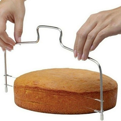 Edelstahl Kuchen Schicht Schneider Schneiden Nivellieren Draht Silber für Zuhause Küche