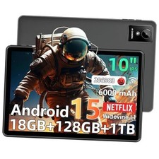 Tablet 10 inch Android 15 Tablets, 18GB RAM 128GB ROM 1TB Expand, Octa-Core