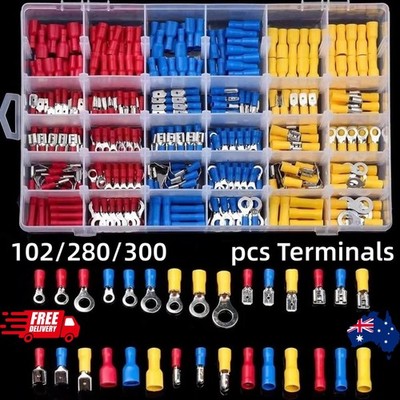 Gl Terminals Set 300PCS Assorted Crimp Terminals Electrical Wire Connector Spade Auto ...