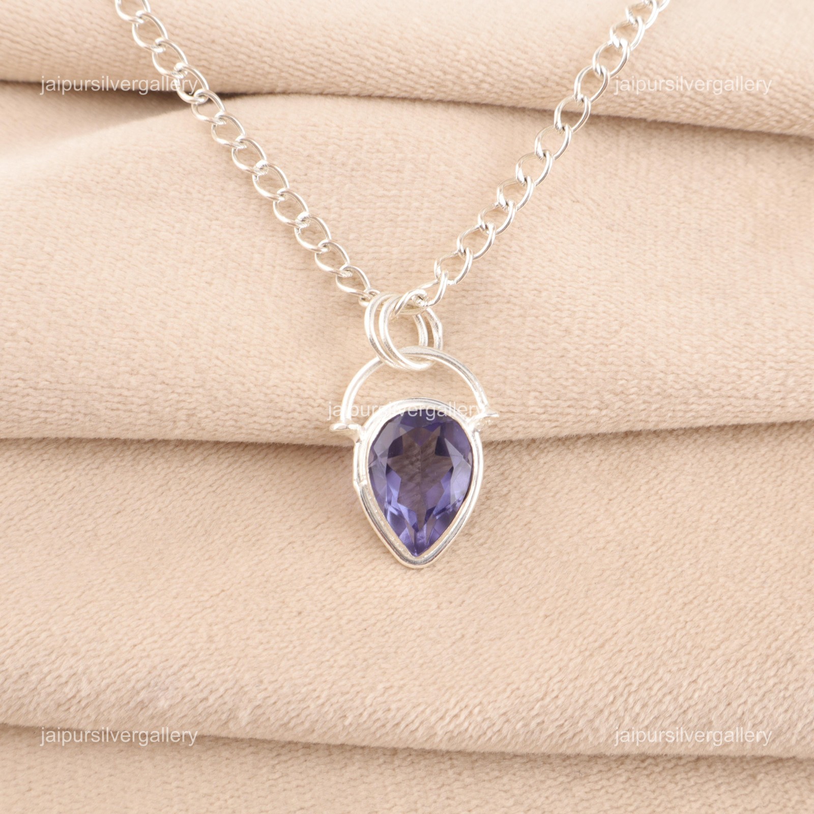 Iolite Gemstone Jewelry 925 Sterling Silver Handmade Pendant 1.01