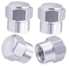 4PCS Car Tire Valve Stem Caps, Corrosion Resistant Leak-Proof, 4 pcs Silver