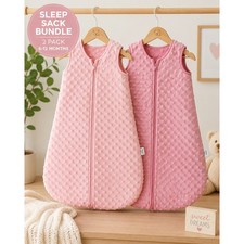 Unnivoll Baby Sleep Sack Bundle Pink Minky Dot Wearable Blanket 6-12 Set of 2