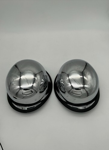 Chrome Silver Reflective Helmets Two with Black Trim size Medium