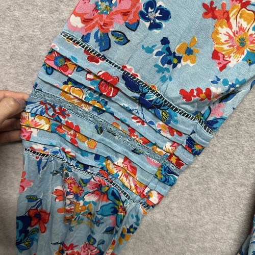 Tolani Collection Plus Size 2X Women’s Tunic Top Blue Long Sleeve Floral Split - Picture 4 of 11