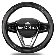 Black Carbon Fiber Steering Wheel Cover For Toyota Celica 1998-2005 Accessories