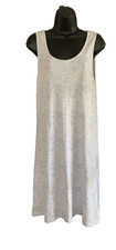 100 Cotton Knit Sleeveless Nightgown Tank Style Blue Floral Paisley COTN Sz M