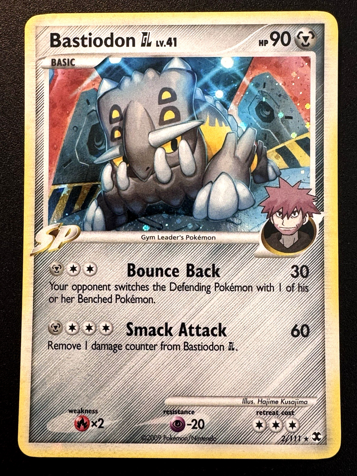 Bastiodon GL 2/111 Platinum Rising Rivals SP Pokemon Card Holo Rare Swirl LP