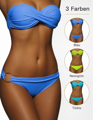 Alzora Bikini Push Up   Bandeau Top & Unterteil XS(60A) / S(65A)