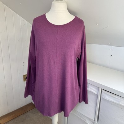 Oska Top Size 5 UK 18/20 Pink Grey Marl Jersey Relaxed Fit Wardrobe Staple