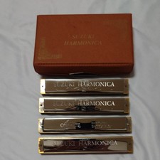 SUZUKI HARMONICA chromatic harmonica set of 4 with case