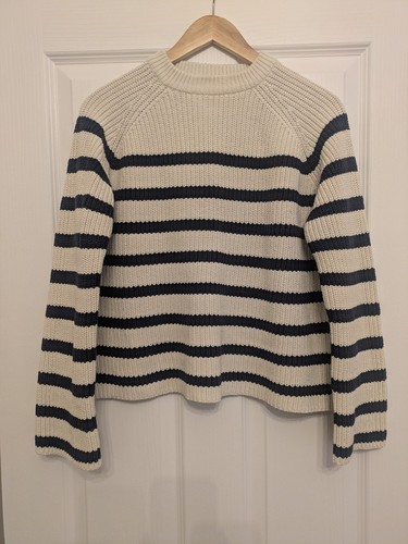 Marks & Spencer Women's Chunky Knit Striped Jumper Medium UK 12