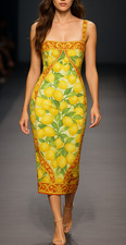 SALE! $16,500 Vint. DOLCE & GABBANA Silk Carretto Siciliano Dress  size 42