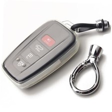 Transparent Soft TPU Key Fob Cover for Toyota with Anti-Loss A-Transparent