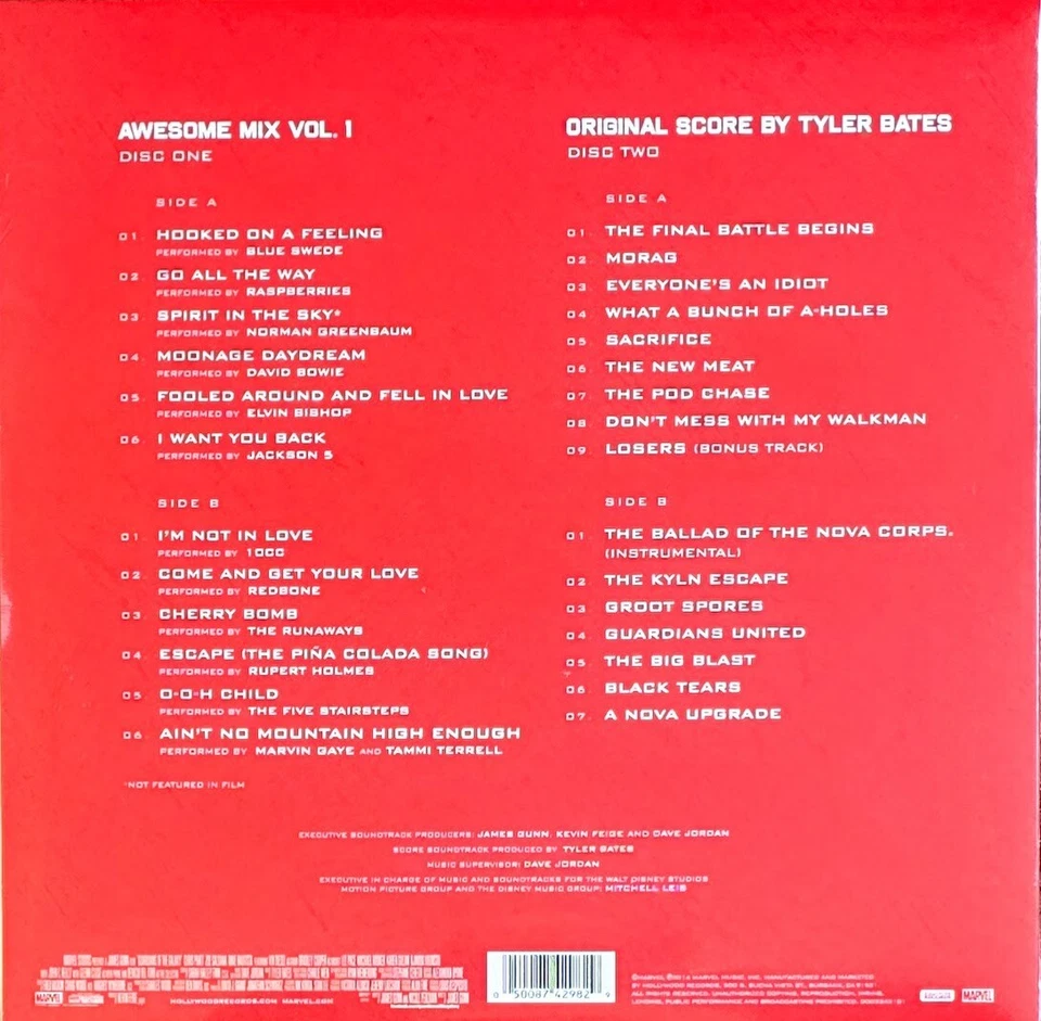 GUARDIANS OF THE GALAXY - RED & YELLOW COLOR VINYL 2-LP SET " NEW, SEALED " - Image 2 of 2