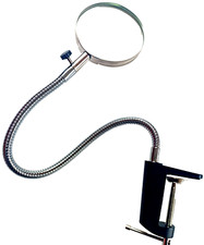 Lupe mit Schwanenhals 39cm und Tischklemme Tischlupe Leselupe Arbeitslupe Ø 86mm