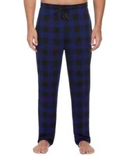Perry Ellis Portfolio Men's Ultralux Plaid Pajama Pants, Bellwether Blue, S