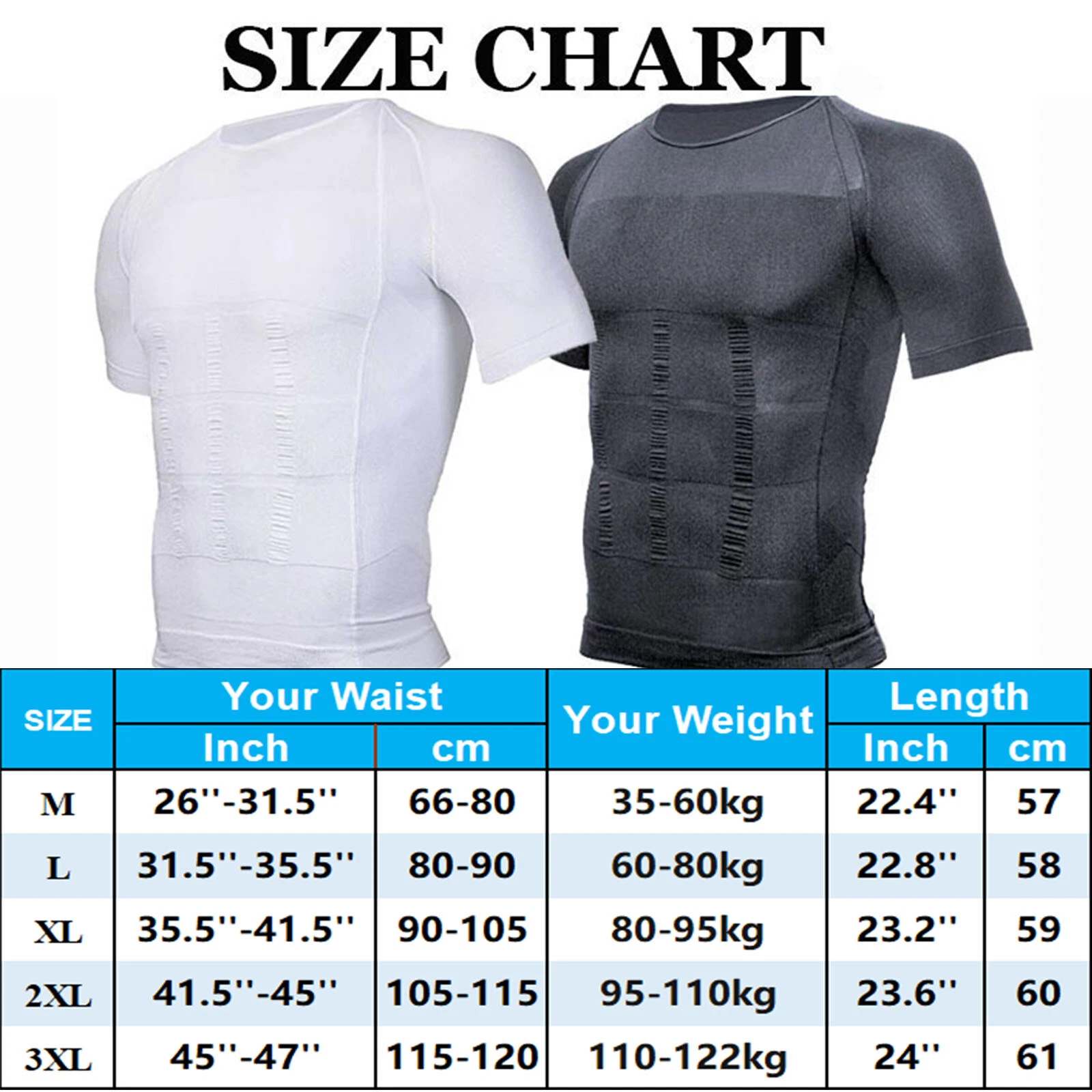 G&amp;F Uomini Ginecomastia Moobs Camicia Compressione Per Nascondi Tette Dimagrante Shapewear Appiattire L'intero Addome Traspirante (Color : White, Size : S