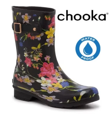 CHOOKA Ladies New Wellies Waterpoof Womens Wellington Ankle Boots RRP £50 UK Sizes 4-9