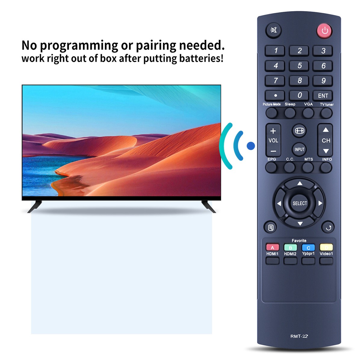 RMT-22 Replacement Remote For Westinghouse TV - Compatible With Multiple Models