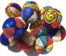 Hand beaded Colorful Balls Ornaments Decor  NWT
