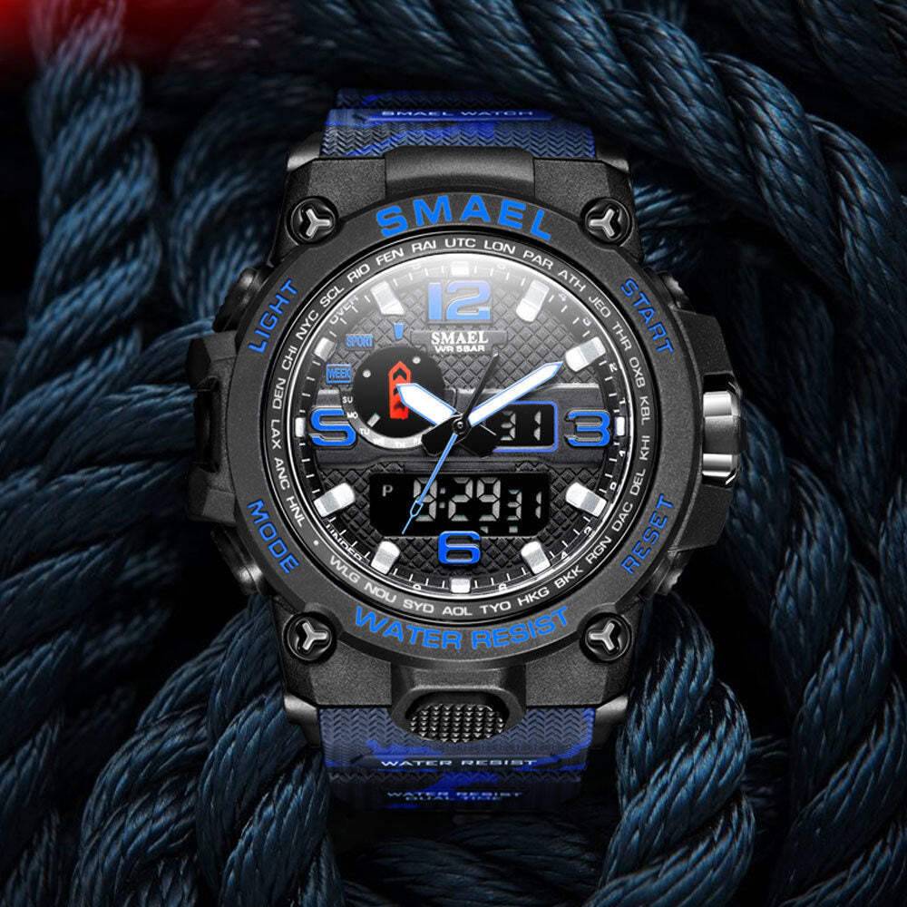 Men's Luminous Sports Watch with Anti-Fall Design and 50m Waterproof Feature