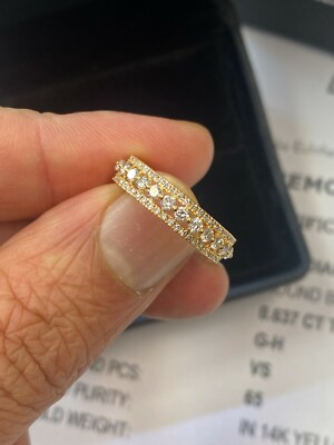 Diamond Gold Ring 65 Brilliant Memory 0.63 Carat 585s 14K Certificate Memoire