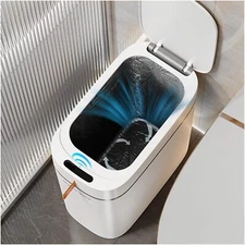 Rechargeable Automatic Bathroom Trash Can With Lid 3.5 Gallon Motion Sensor Touc