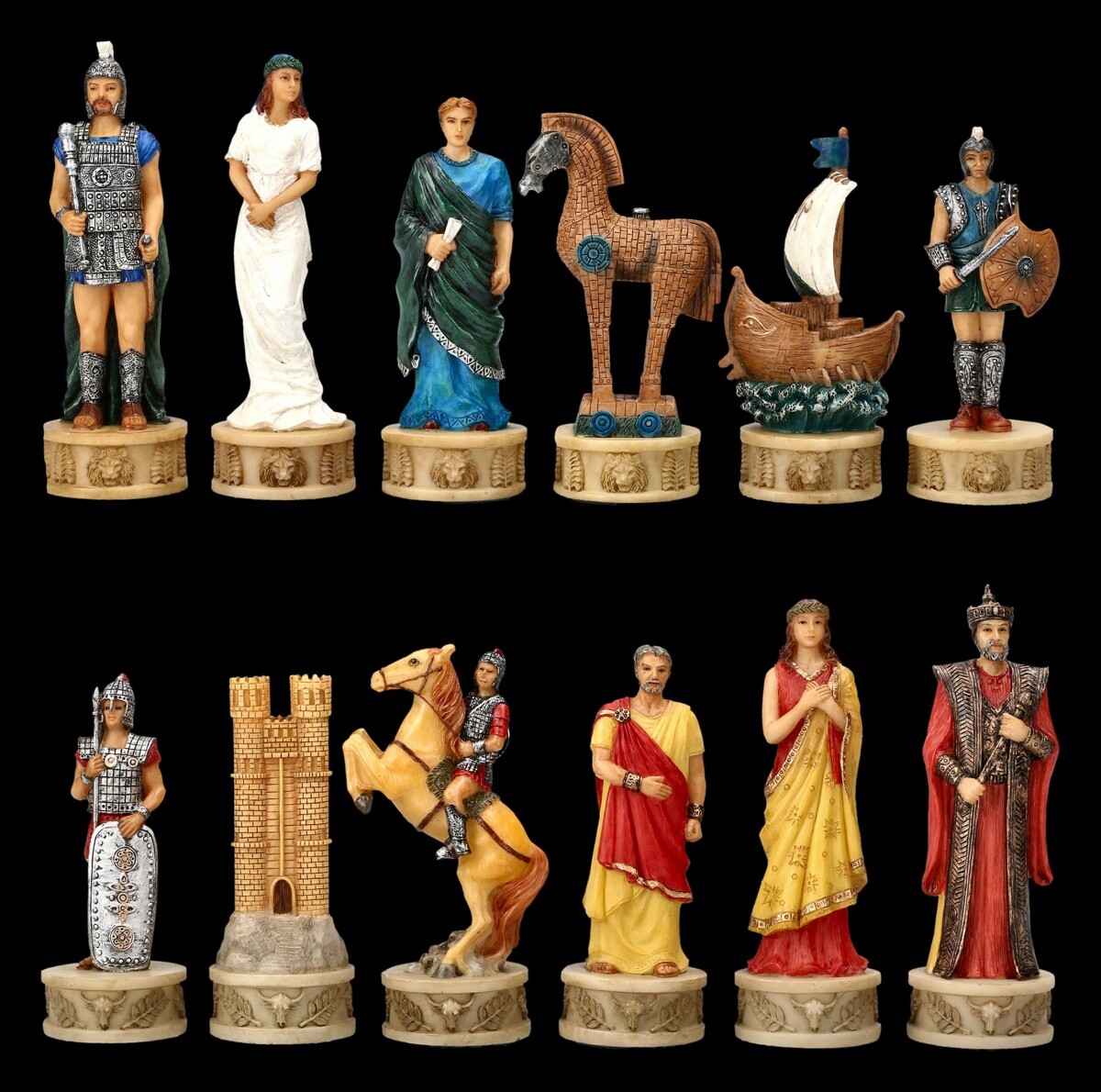 Chess Pieces Set - Battle for Troy - Large | Chess Figures Mythology