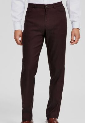 $95 Tommy Hilfiger Men's Red Modern-Fit Four-Pocket Twill Dress Pants 38W 30L