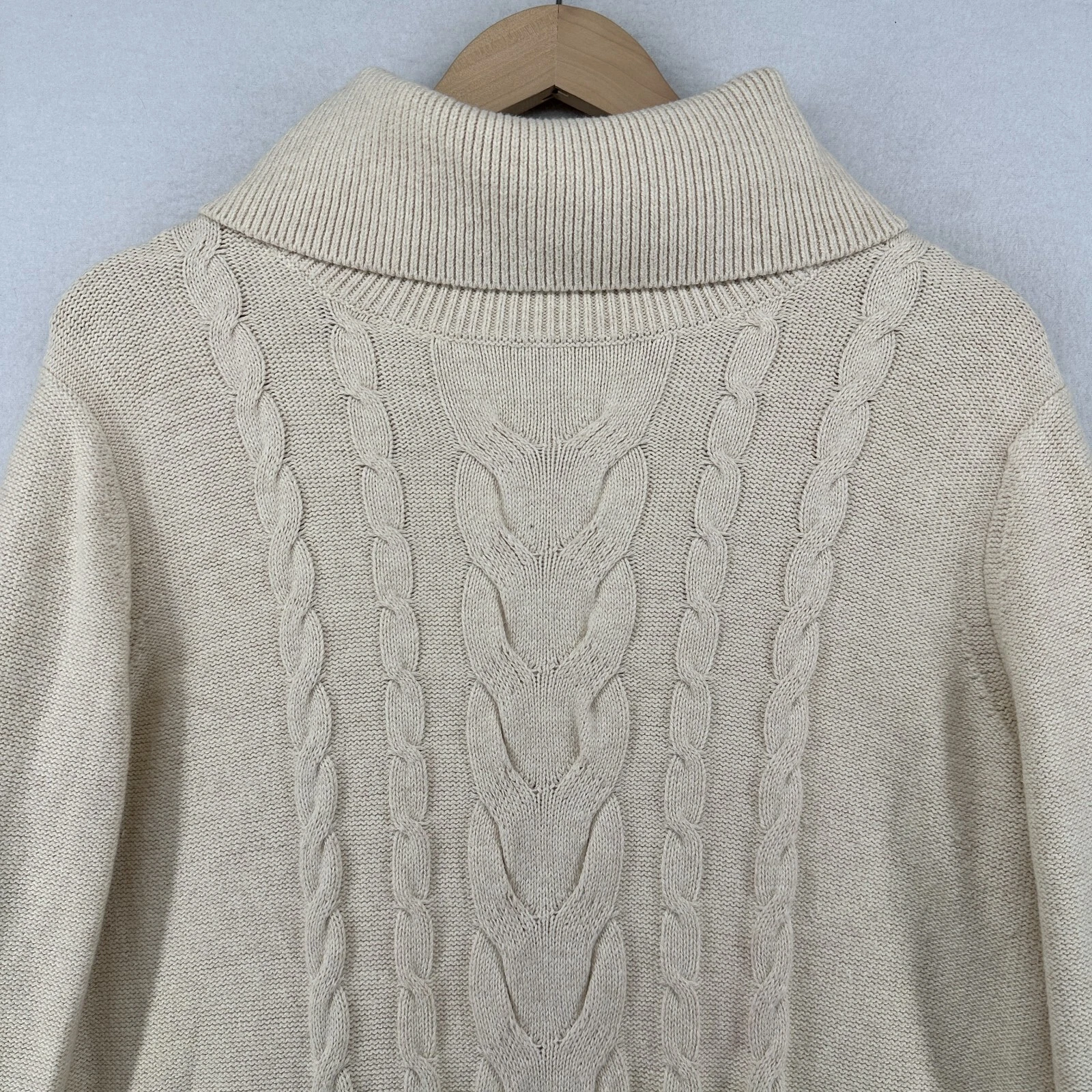 OFF WHITE BANANA REPUBLIC Vestito M Maglia Cavo Maglione Girocollo Accogliente Tunica Off White