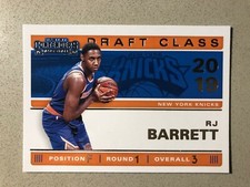 2019-20 Contenders Basketball RJ Barrett Draft Class Rookie RC Insert Knicks 