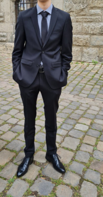 Anzug von Roy Robson in schwarz, Hochzeit, Slim Fit, Größe 90, wie Neu!
