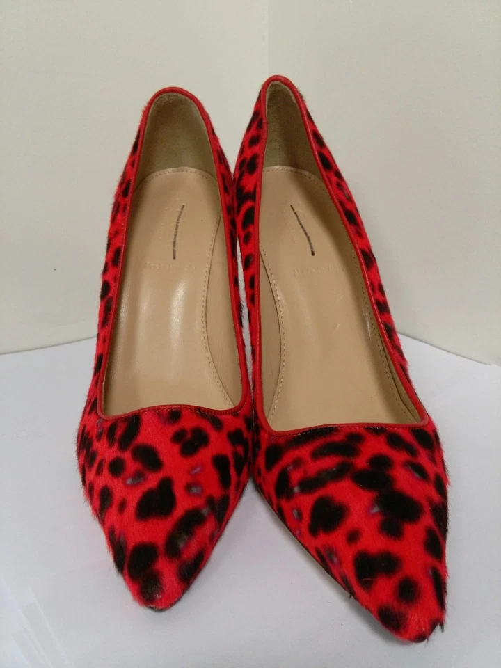 Zapatos de tacón JCREW Collection Roxie pelo de becerro rojo leopardo talla 7 $465 ITALIA Foto 4 de 4