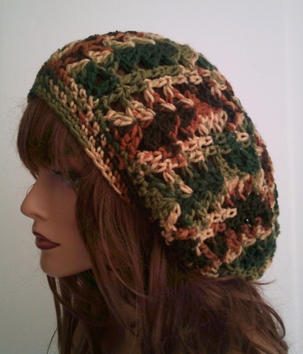 BRAUN, GRÜN MEHRFARBIG BAGGY RASTA BAGGIE LÄSSIGE BEANIE MÜTZE BOHO HIPPIE - Bild 2 von 6