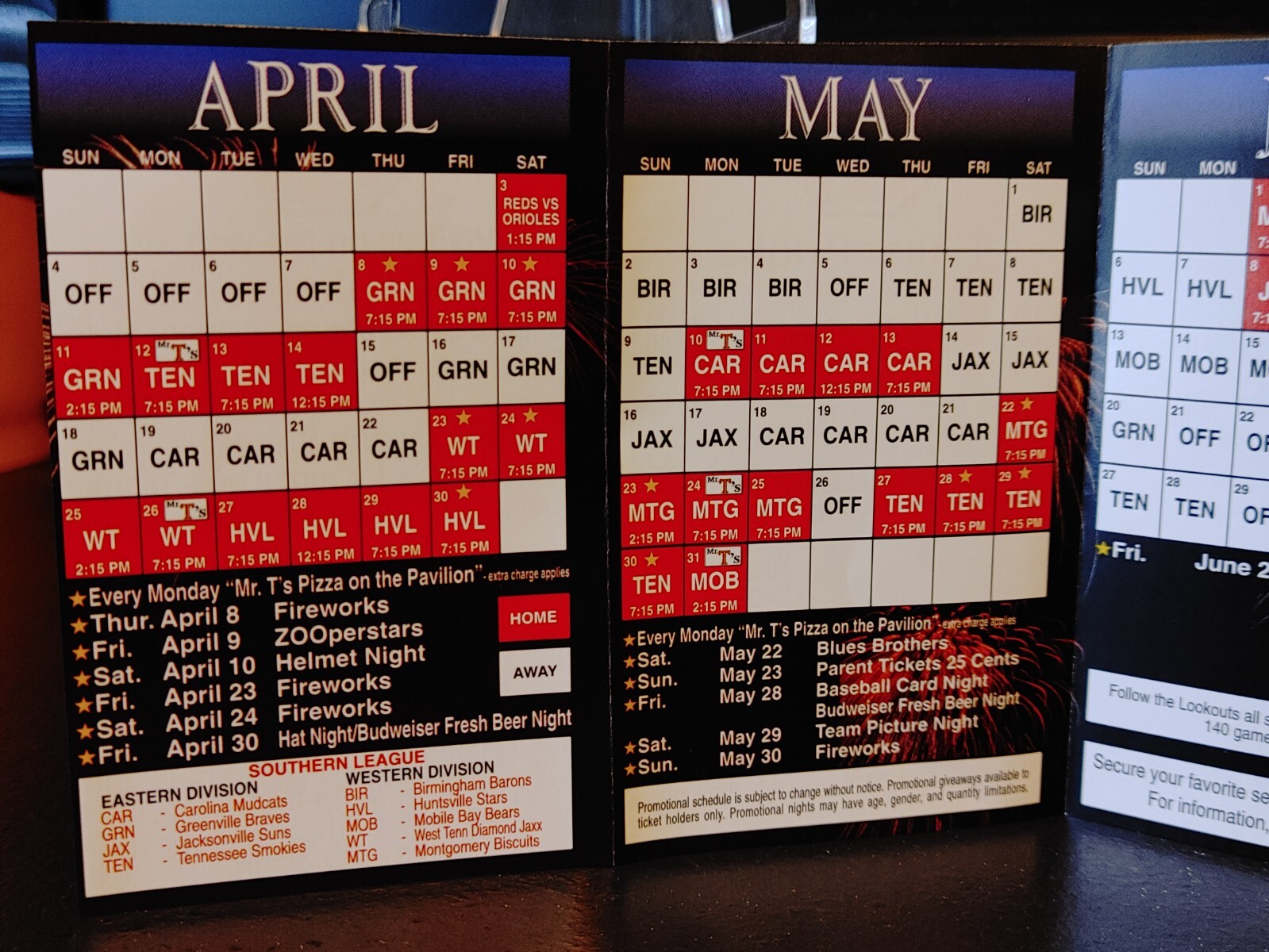 Chattanooga Lookouts 2004 Pocket Schedule Cincinnati Reds eBay