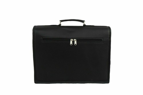 Bag Laptop Satchel Office Shoulder Bags 15" Black Leather Briefcase Messenger - Picture 3 of 4
