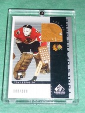 2001-02 SP Game Used TONY ESPOSITO Tools of the Game Leg Pad 100/100 * Last 1/1