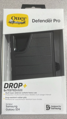 OtterBox Defender Pro Series Case and Holster For Samsung Galaxy S24, Black