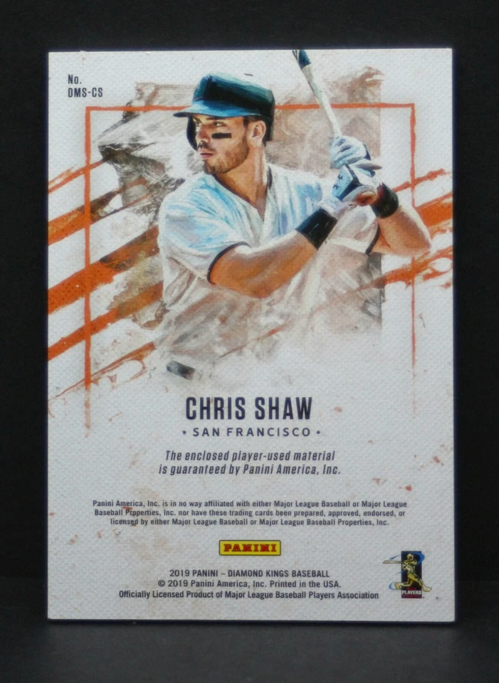 Chris Shaw 2019 Panini Diamond Kings DK Materials Dual Patch Rookie RC #16/25 SP - Image 2 of 2