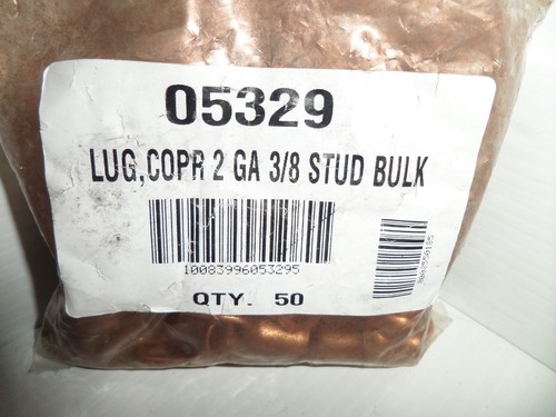 ⭐BAG of 50⭐ East Penn 05329 Flared Lugs Stud Size 3/8" 2 Gauge Battery Cable - Picture 3 of 9