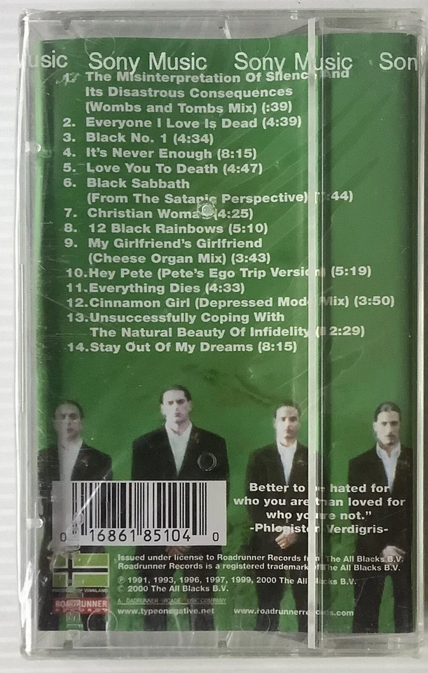 New Type O Negative The Least Worst Of Original Thai Edition Cassette Seal - Image 2 of 3