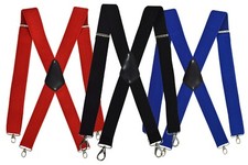 Braces/Suspenders, Adult,Unisex-Carabiner X Silver & Black Clips-Various Colours